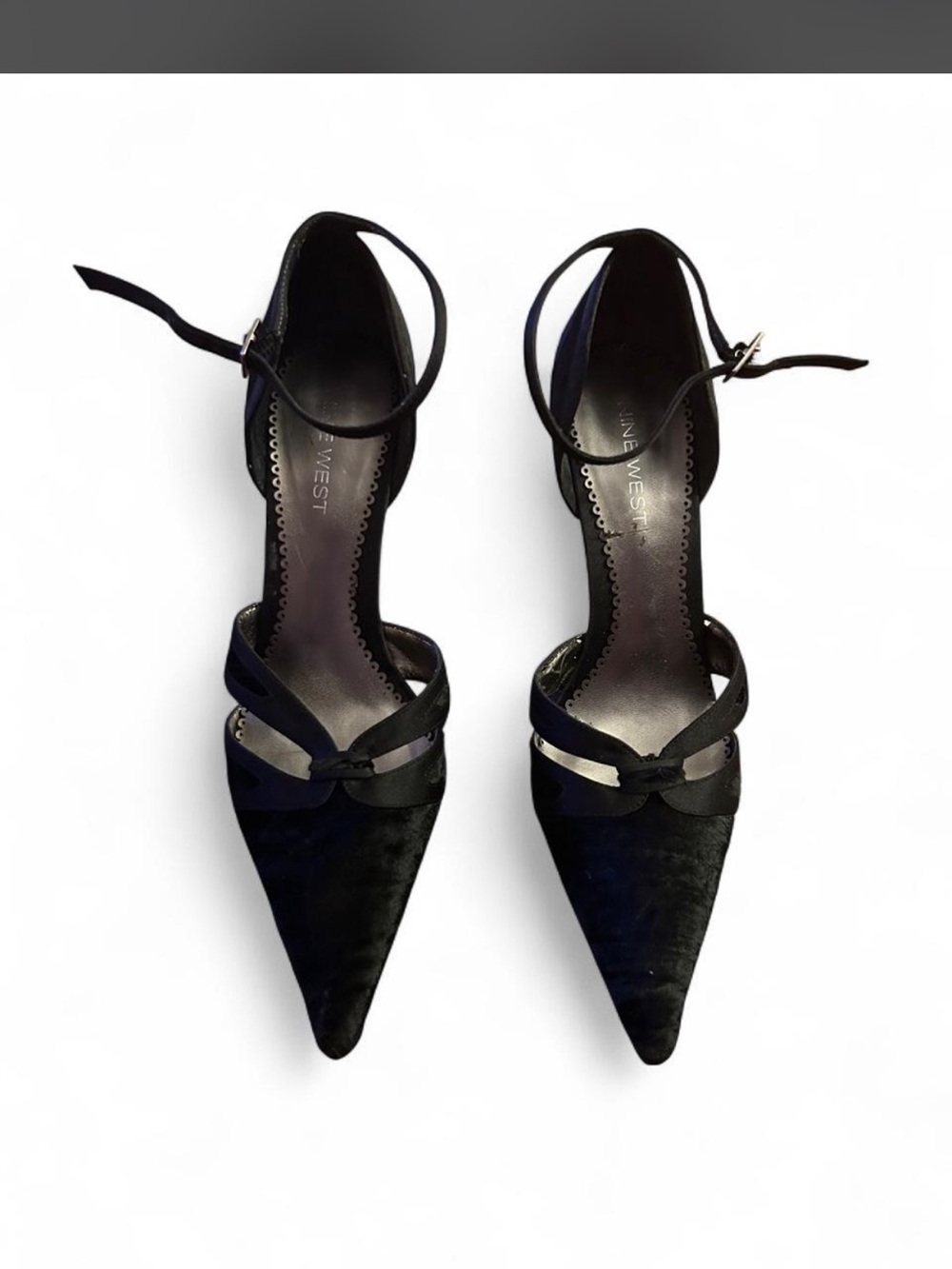 Nine West Black Pointed Toe Ankle Strap Pumps